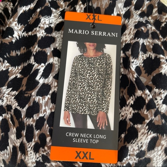 Mario Serrani Women’s Crew Neck Long Sleeve Top Leopard size XXL - Picture 10 of 11